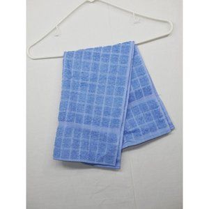Vintage Leshner Kitchen Tea Hand Towel 100% cotton Blue Square USA 25 x 15